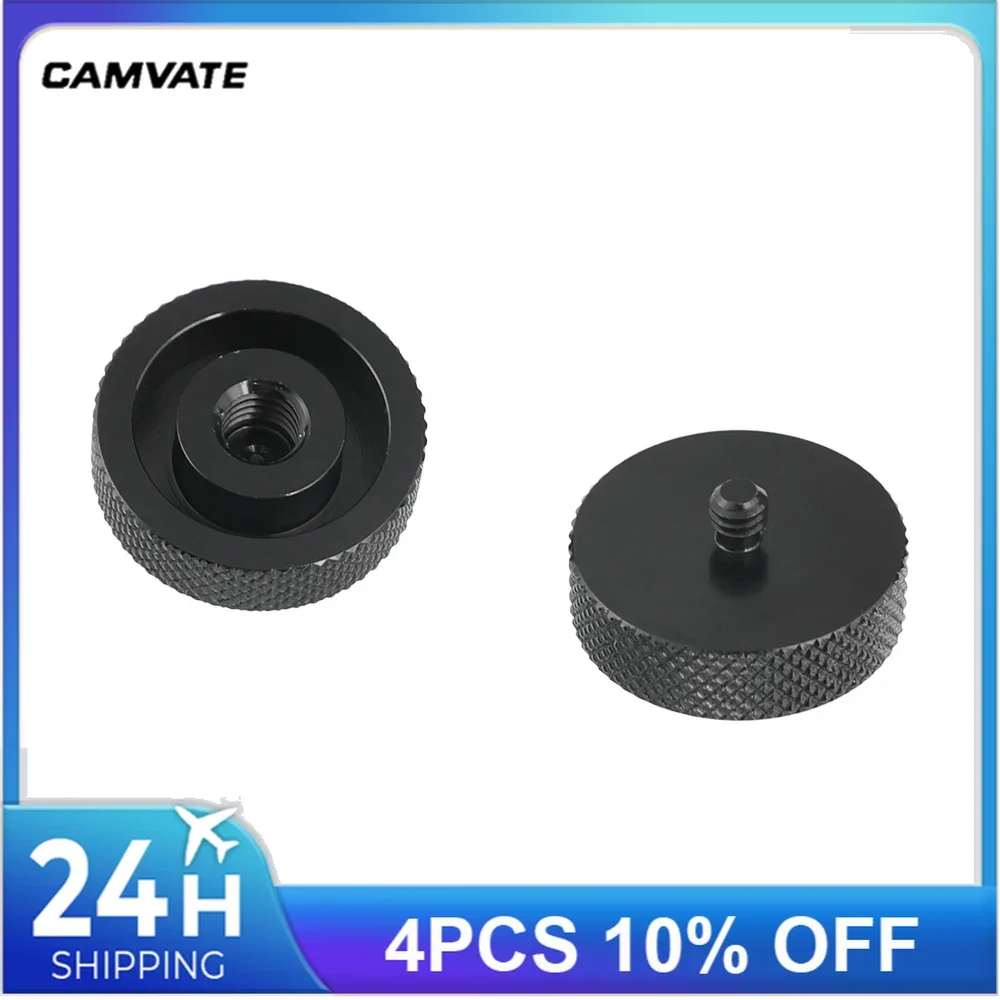 CAMVATE 2 Pieces Standard Universal Thread Screw Adapter With 1/4"-20 Male To 3/8"-16 Female For DSLR Camera /Camera Tripod New