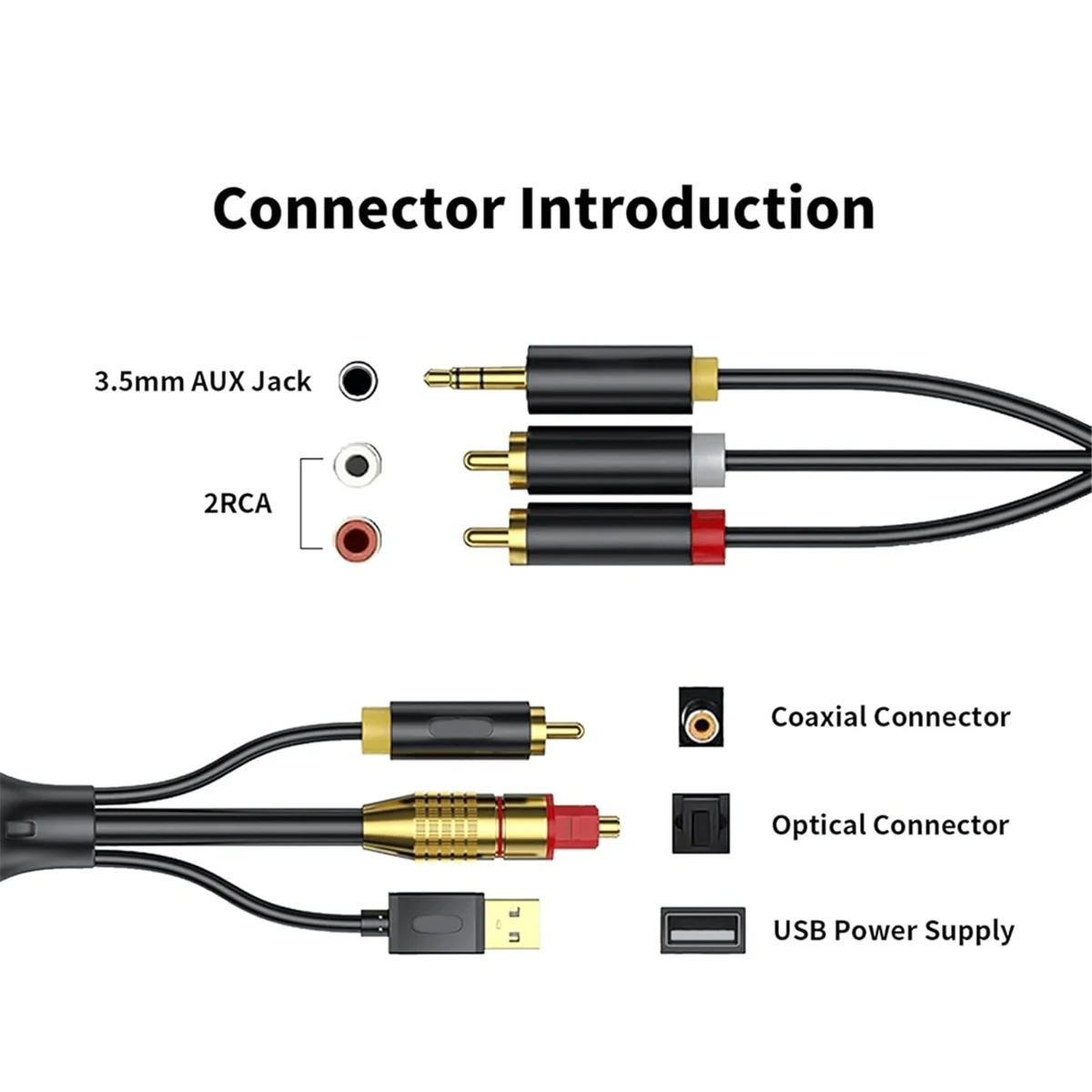 #21K (Black)Digital Optical to Analog AUX Audio Cable Adapter, 5 Meter,Electronics Accessories