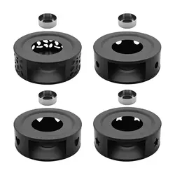 Coffee Tea Warmer Portable Holiday Gifts Hollow Frame Teapot Heating Base Holder for Hotel Travel Kitchen Home Restaurant