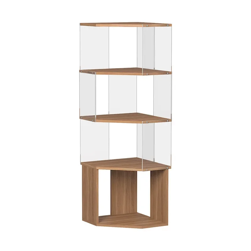 Creative transparent acrylic, floor-to-ceiling bookshelf, living room shelf, multi-purpose study multi-layer storage