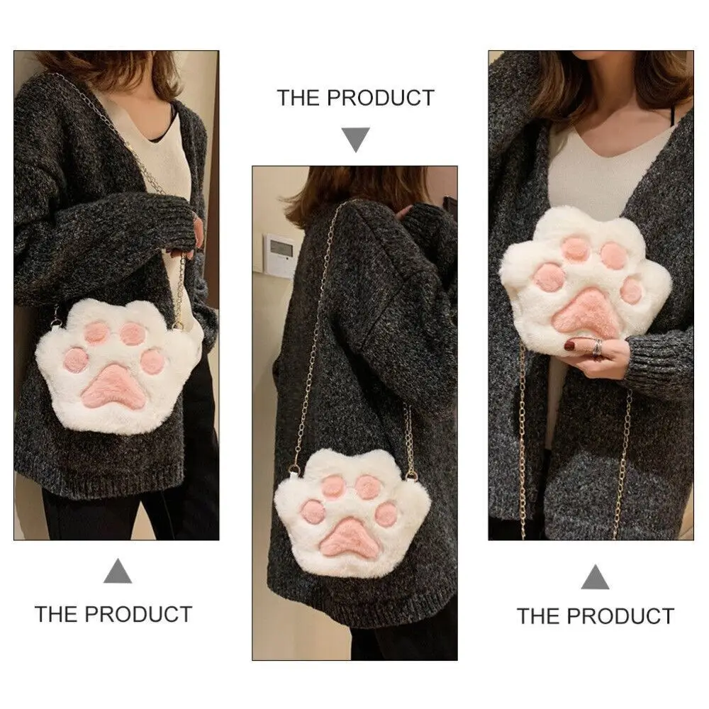 أزياء القطيفة الحلو القط باو الدببة القطيفة حقيبة الكتف سلسلة حقيبة رسول