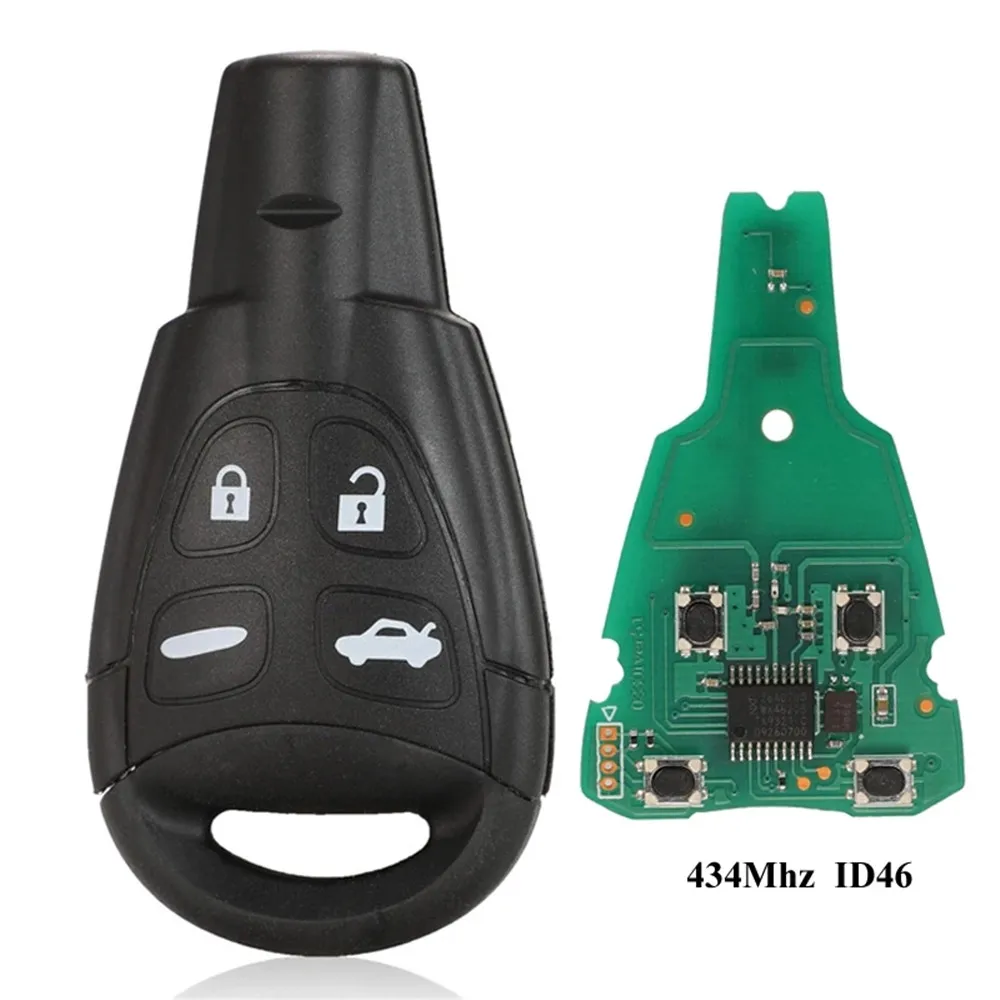 

4 Buttons Replacement Remote Car Key Smart 434Mhz ID46 For SAAB 93 95 9-3 9-5 WF LTQSAAM433TX