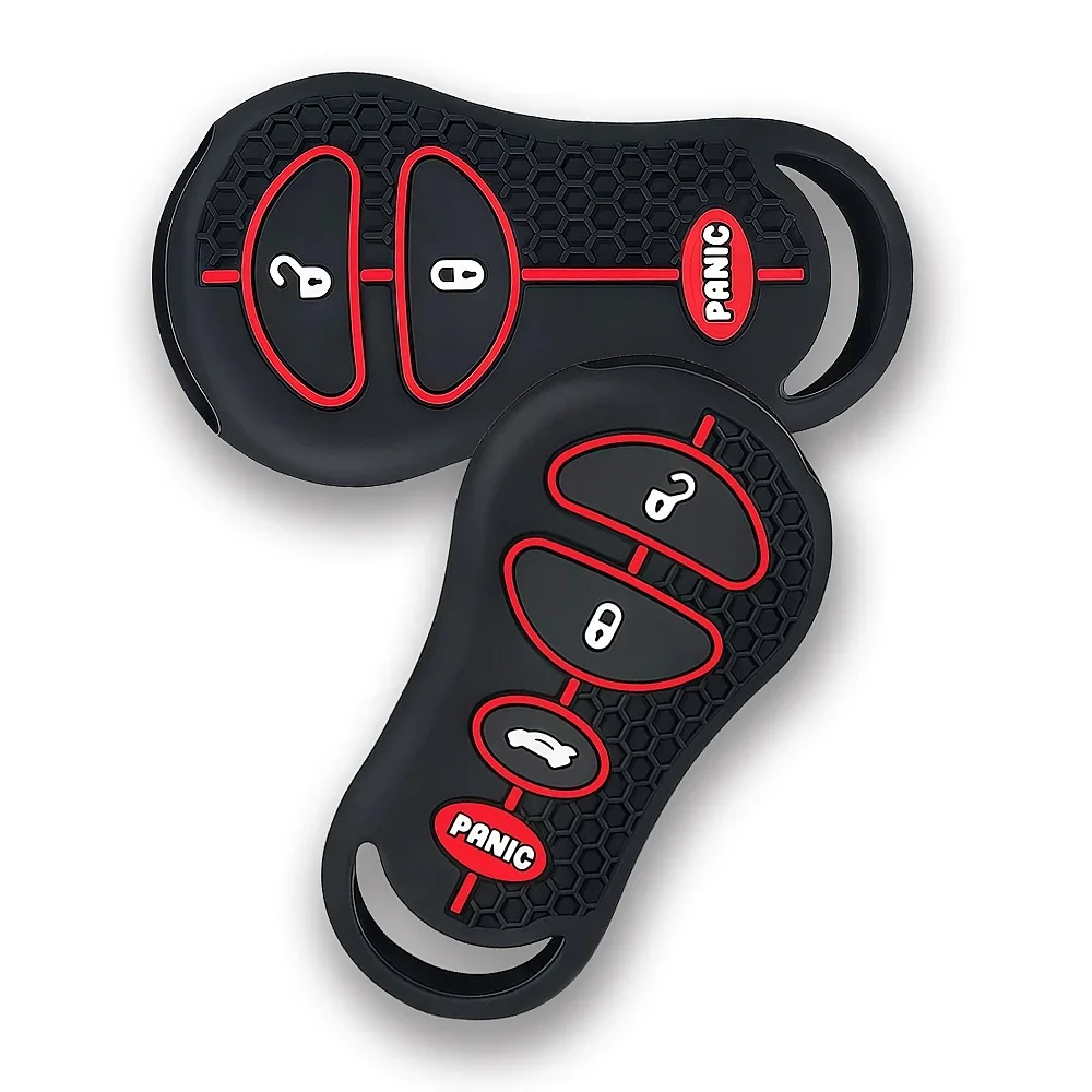 3/4 Buttons Silicone Car Key Fob Cover For Chrysler 300M Grand Voyager PT Cruiser Sebring Jeep Liberty Dodge Remote Key Shell