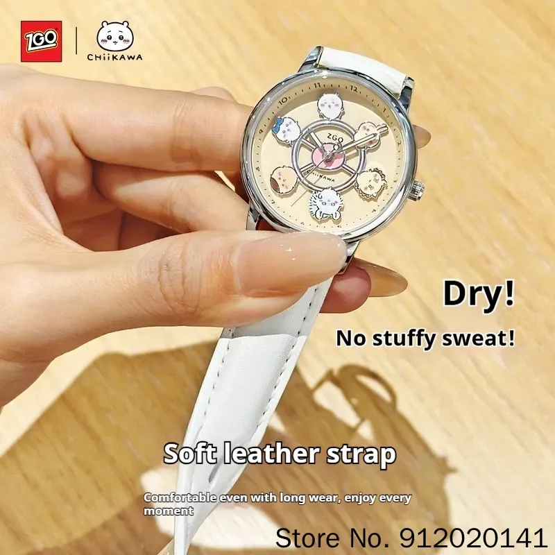ZGO Chiikawa Quartz Watch Rotating Watch Decorative Gifts For Women Kawaii Hachiware Usagi Watch Anime Peripheral Holiday Gifts view 2