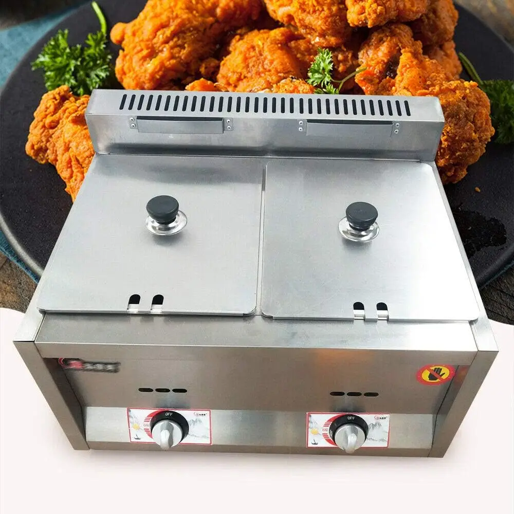 2-Pan Counter Top Gas Food Warmer Commerical Grade Stainless Steel Buffet Server & Portable Food Hot Plate Warmer Station Steam