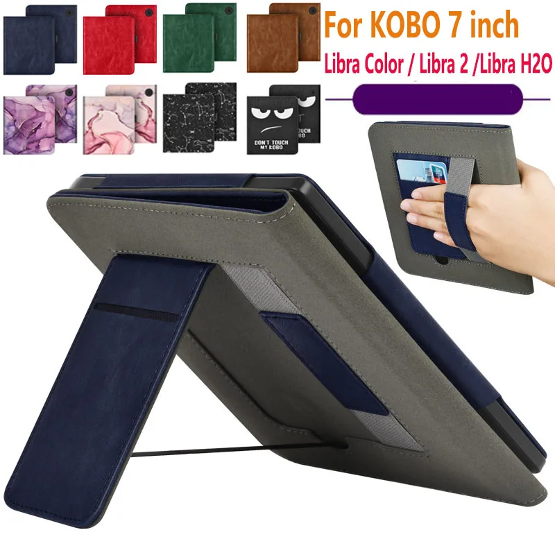 For Kobo Libra Colour 2024 Case Libra2 2021 7 inch Stand With Card Slot Funda N428 N418 N873 Cover Libra H2O 7
