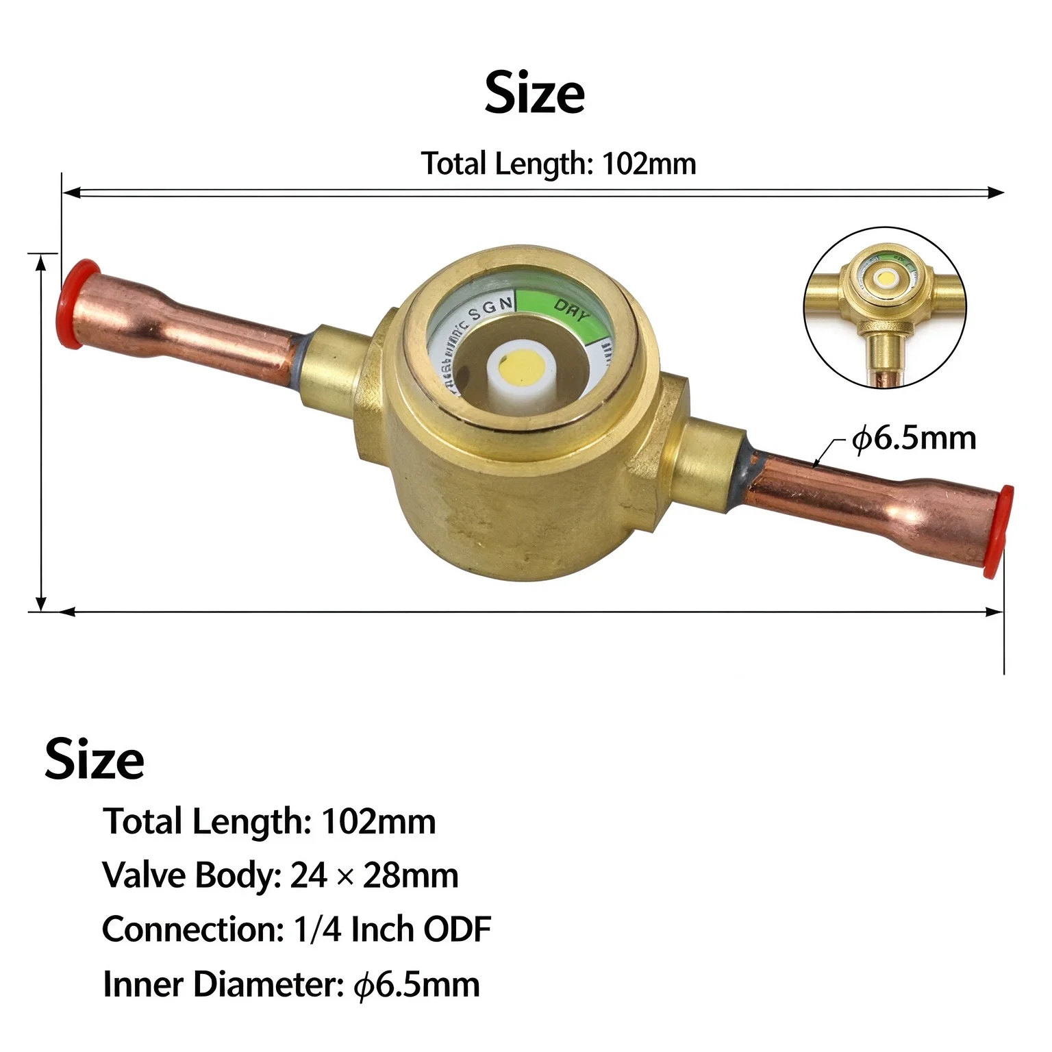 SGN-1/4 ODF Weld Sight Glass Refrigeration Liquid Indicator 1/4