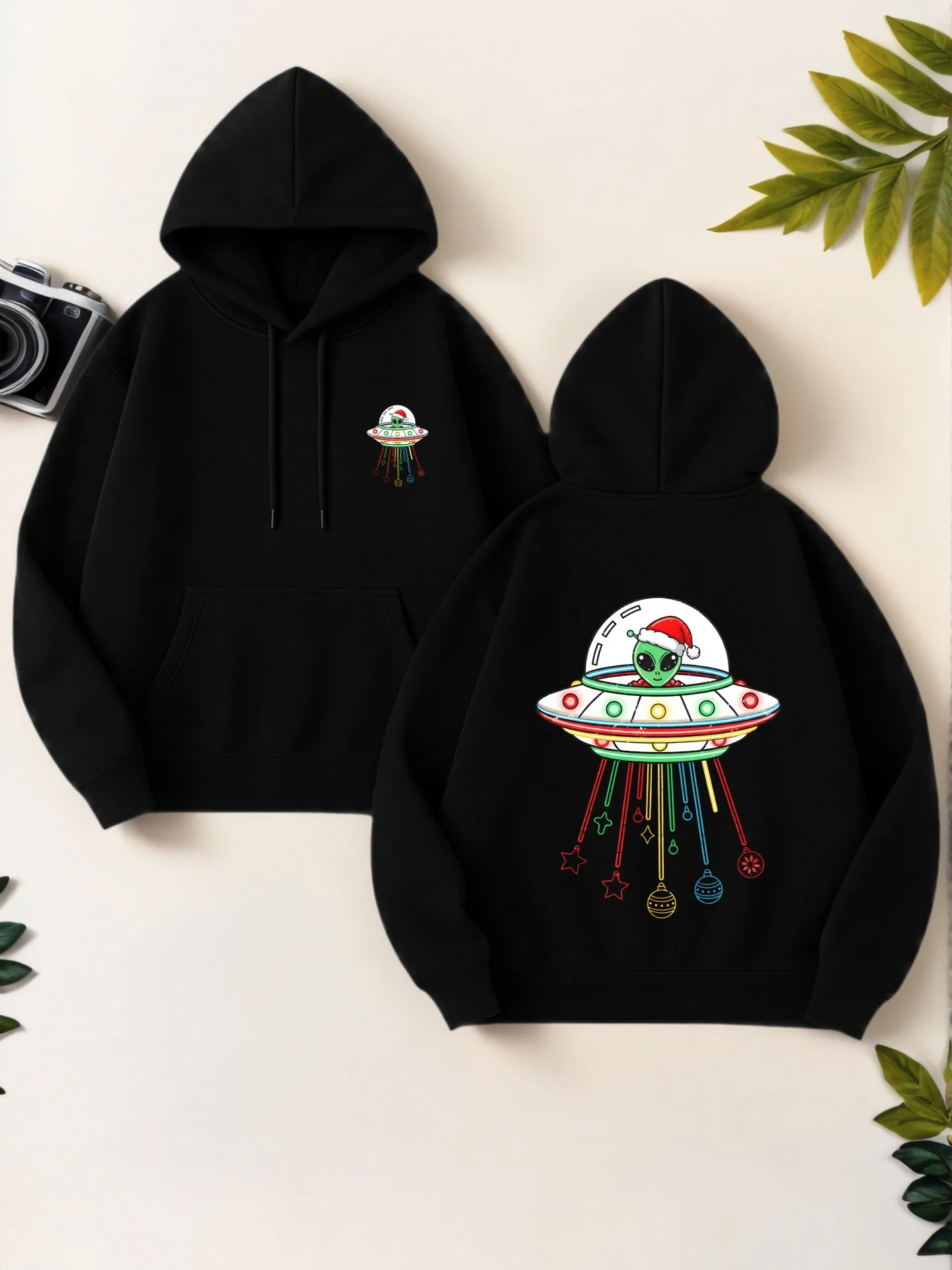 

Graphic Hoodie Women, Alien - UFO Cartoon Print, Casual Aesthetic, Soft Fabric, Casual Everyday Wear, For Young Men