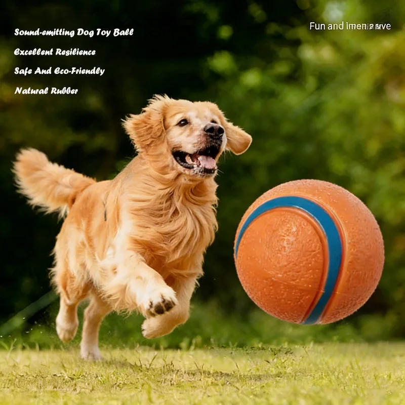 Quietschender Spielzeugball für Hunde, elastischer Gummiball, bissfest, interaktives Trainingsspielzeug, Zahnreinigung, Kauspielzeug für kleine, mittelgroße und große Hunde – Detail 5