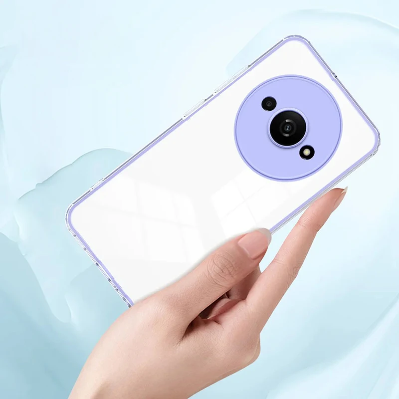 Skinlee For Redmi A3 Case Transparent Colorful Border PC Hard Clear Shell For Xiaomi Redmi A3 Back Shell