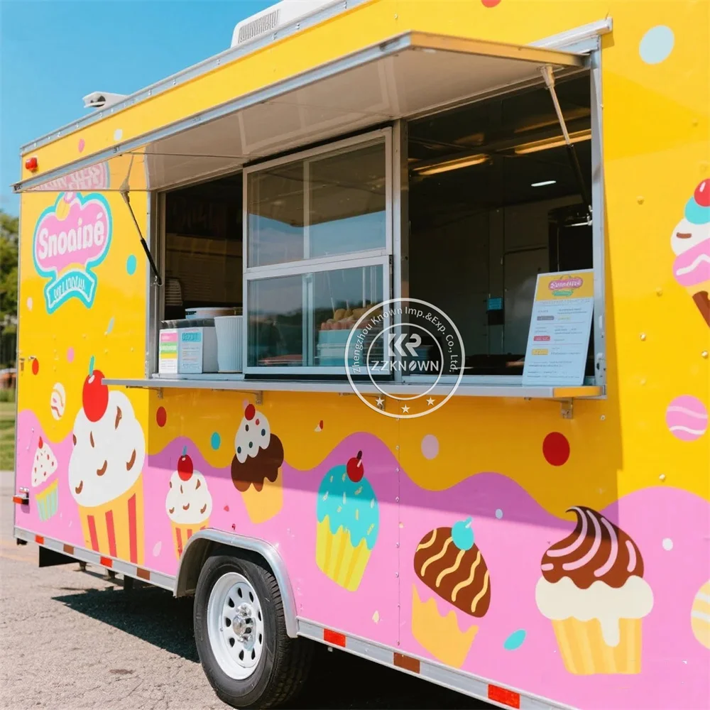 

Horse Box Food Cart Mobile Food Truck Concession Catering Trailer Coffee Kiosk Ice Cream Hot Dog Cart With Full Kitchen Pizza