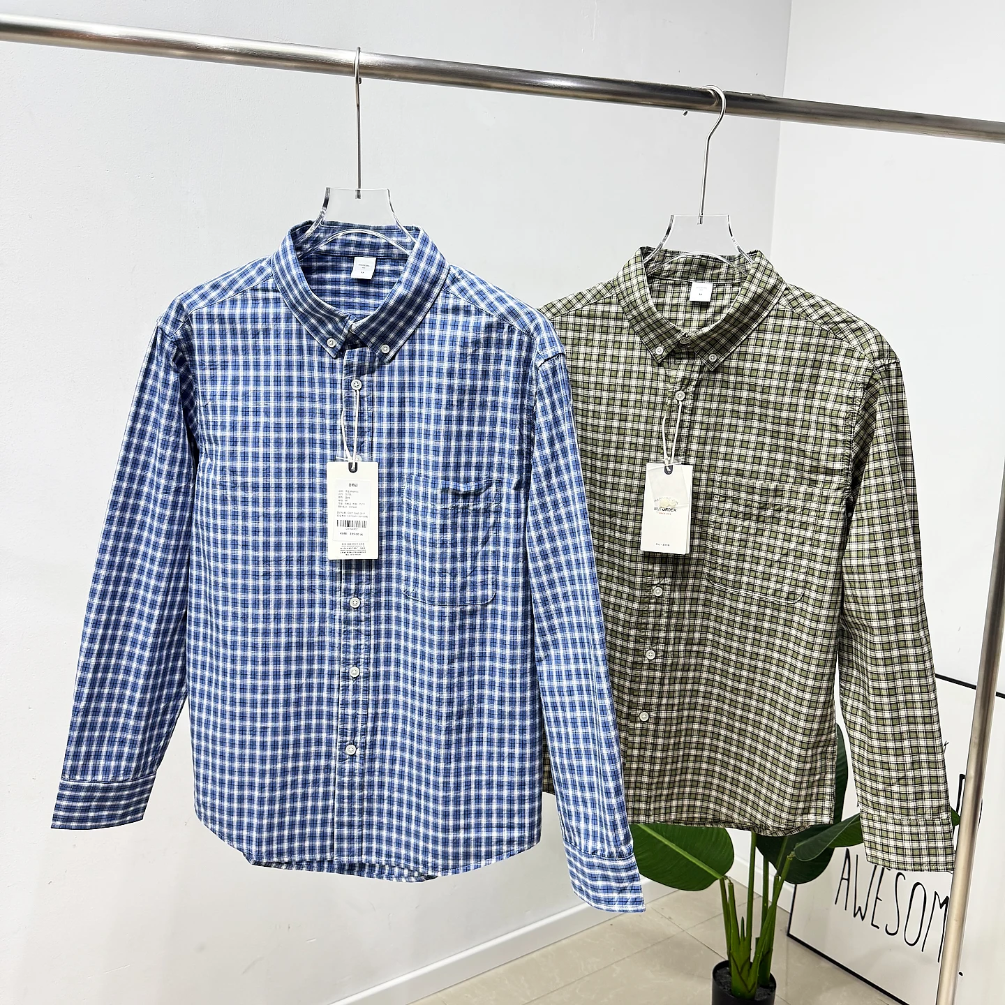 

Retro Japanese Sle Men's Casual Long Sve Plaid irt Classic id Pattern Spring Season All-Match Outerwear Coat