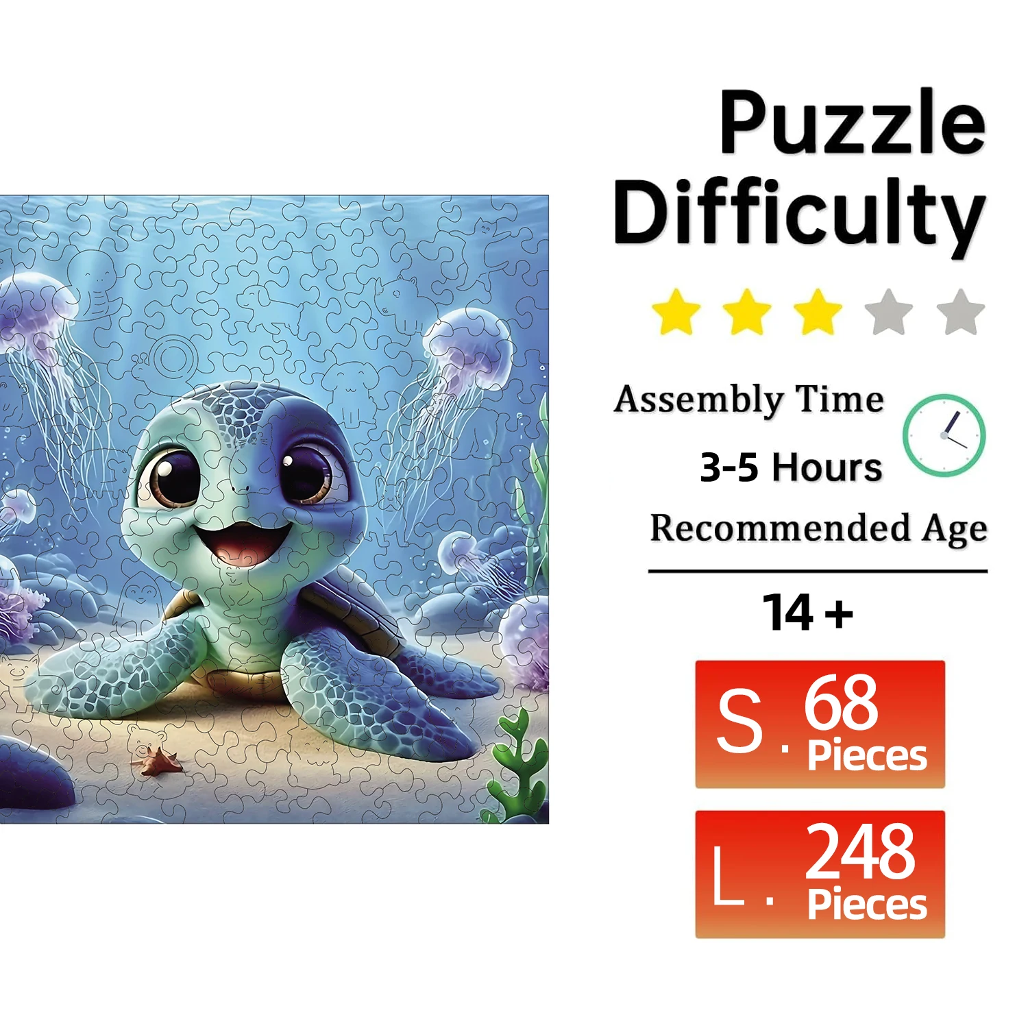 ปริศนาไม้สําหรับผู้ใหญ่,เต่าน้อยใต้ทะเลปริศนา,ของขวัญวันหยุดพิเศษสําหรับครอบครัวเพื่อน Modern Art Home Decor