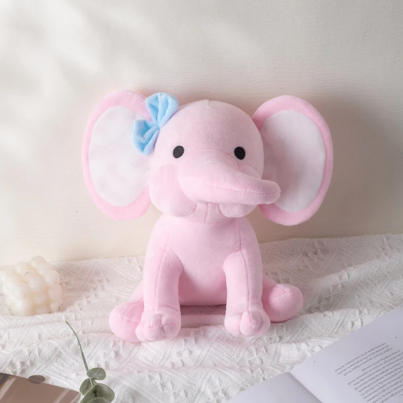 25cm/9.84in Zachte Pluche Olifant Knuffeldier - Schattig Pluizig Kleurrijk Pluche Speelgoed (Meerdere Kleuren: Roze/Blauw/Paars/Regenboog) - Id