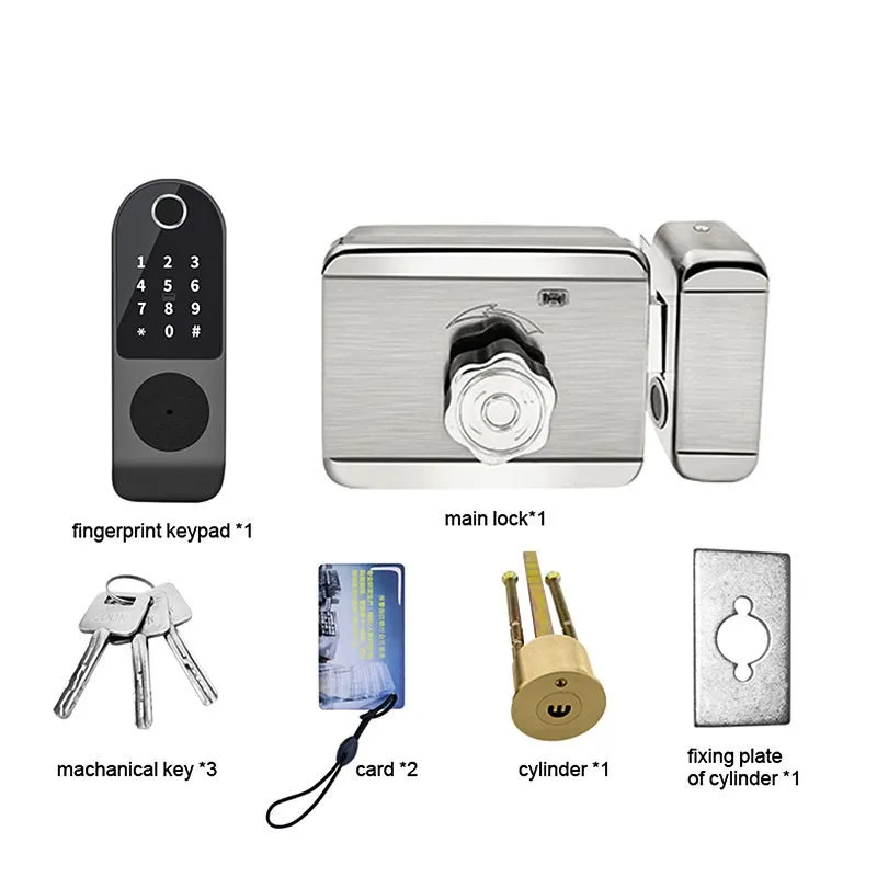 Goking digital key lock korea electrical smart finger print entry gate door rim lock safety fingerprint