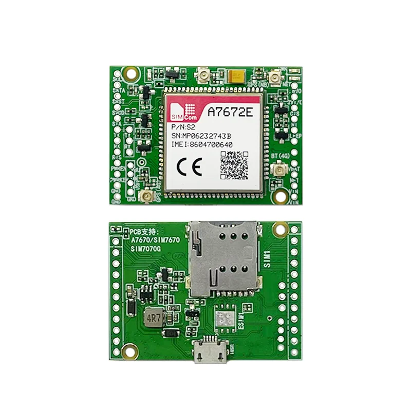 SIMCOM A7672E-FASE Double-row needle Core Board LTE CAT1 Module Support 4G+2G+GNSS&BT Modem Board Development kit with Antenna