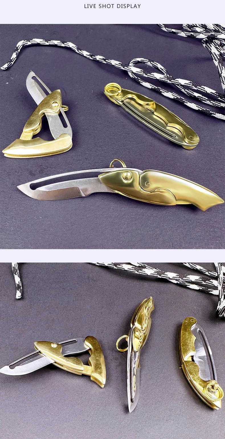 Small brass goldfish folding knife