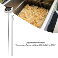 Fry Thermometer High Accuracy 180 Degree Rotating Probe Auto Shutdown Digital Candy Thermometer with Pot Clip for Grilling