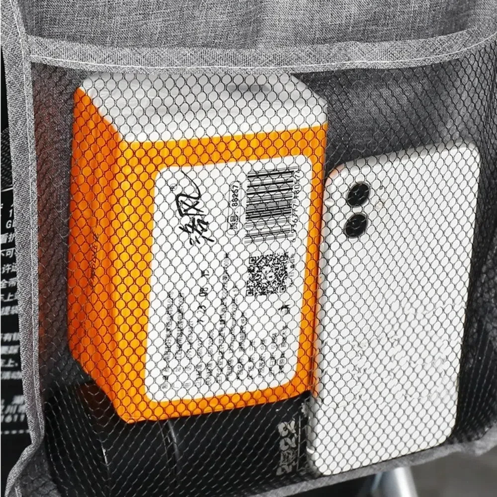 2 pçs multifuncional carrinho de bebê sacos de malha bolsos duplos grande capacidade organizadores mamãe perspectiva pendurado saco