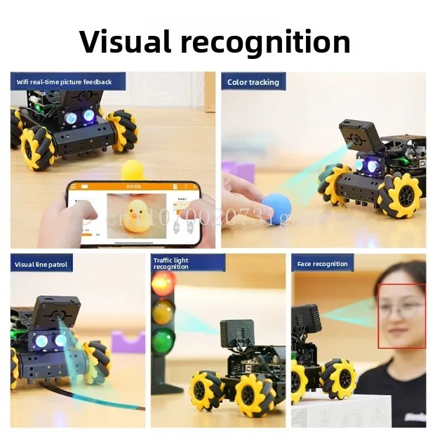 Smart car miniAuto omnidirectional wheat wheel AI visual recognition tracking programming robot