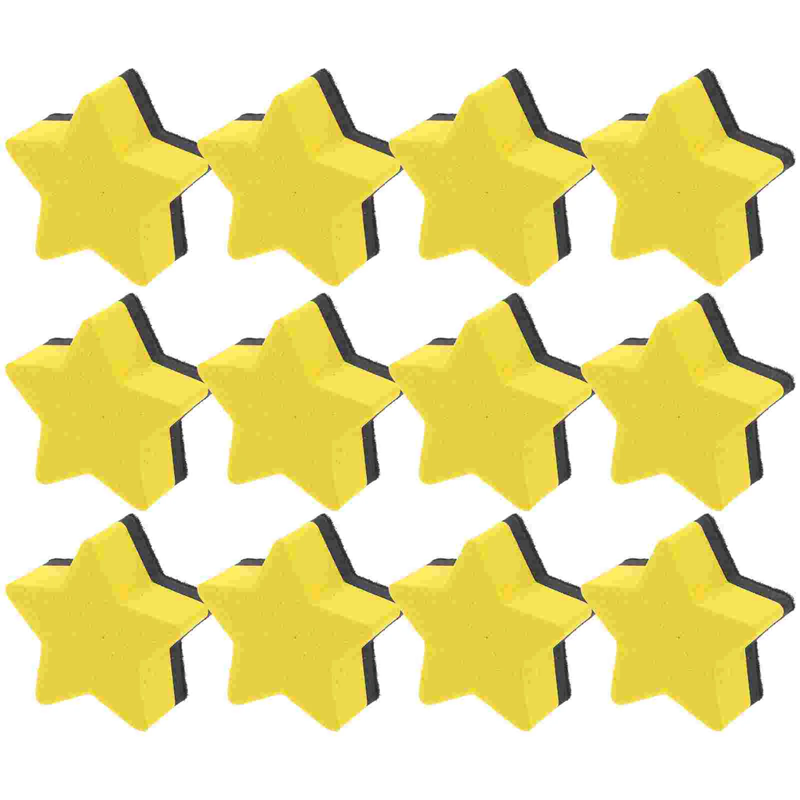 

12 Pcs White Board Pentagram Eraser Dry Erasers School Supplies Portable Reusable Mini Yellow Small Child