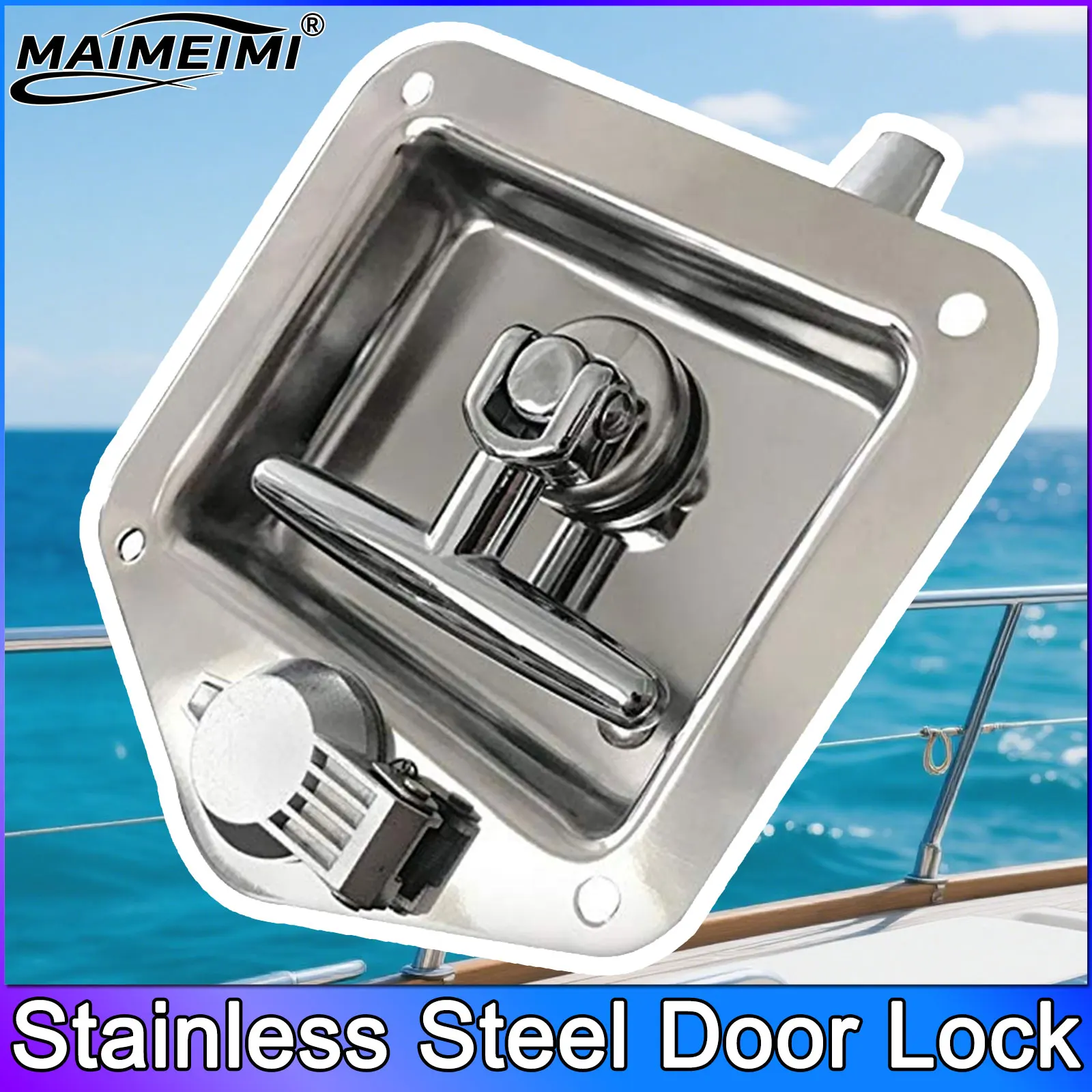 قفل باب RV مقطورة أبواب دخول التخييم قفل الفولاذ المقاوم للصدأ قفل RV استبدال باب مزدوج مفتوح مع مقبض باب المفتاح #1