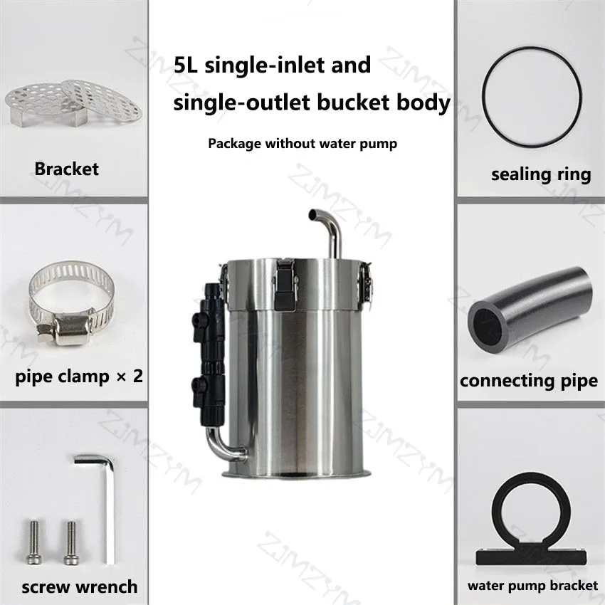 Stainless Steel External Fish Tank Filter Bucket Aquarium External Filter Barrel Turtle External Canister Filter Bucket 5-22L - view 4