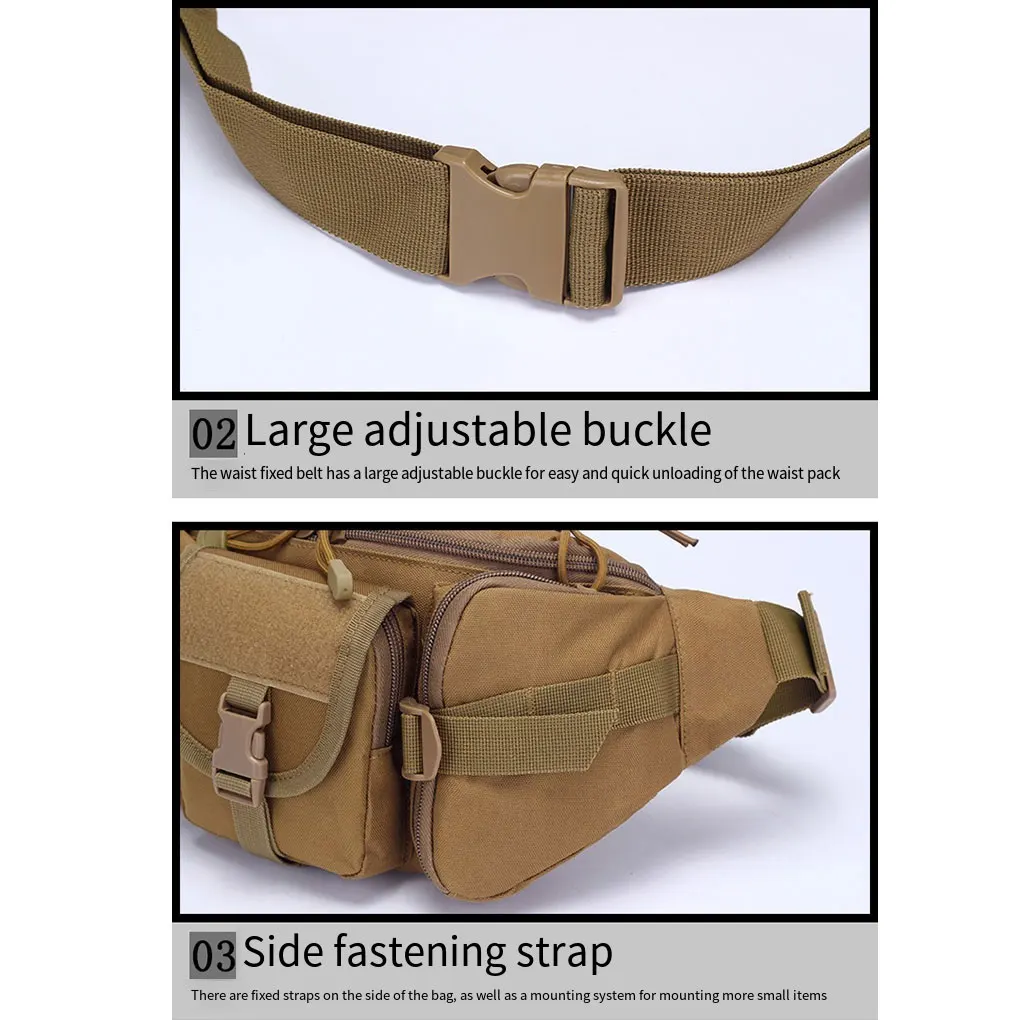 OxfordCloth-riñonera militar para hombre y mujer, bolso versátil y resistente al agua, duradero, para actividades al aire libre, jungla Digital