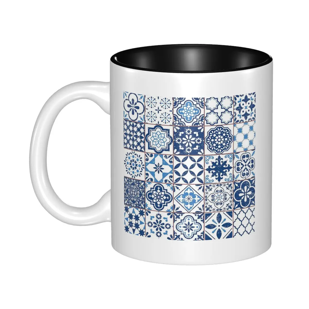 Portuguese Azulejos Mug Funny Ceramic Coffee Cups Tea Mugs Milk Cup Drinkware Gift for Woman Man