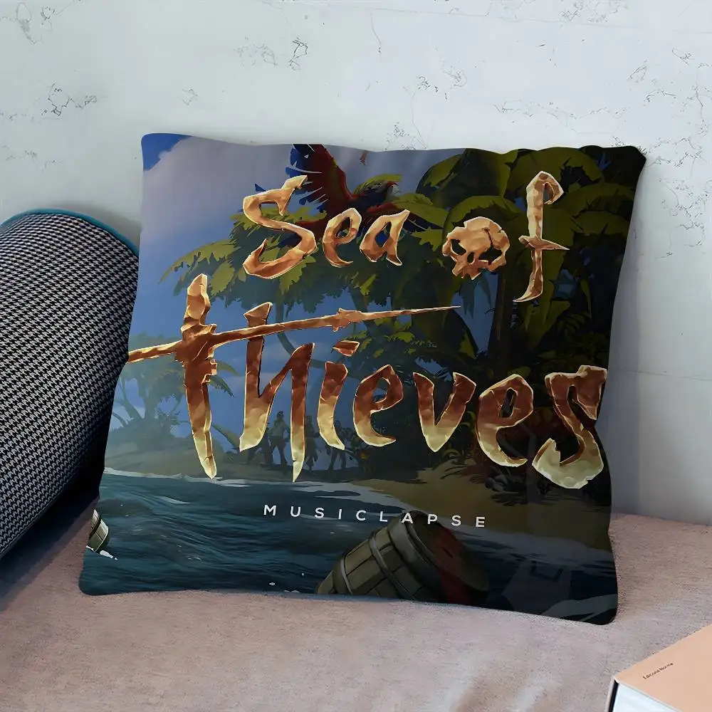 غطاء وسادة بشعار S-Sea Of T-Thieves لغرفة النوم وغرفة المعيشة وغطاء وسادة مزخرف للأريكة
