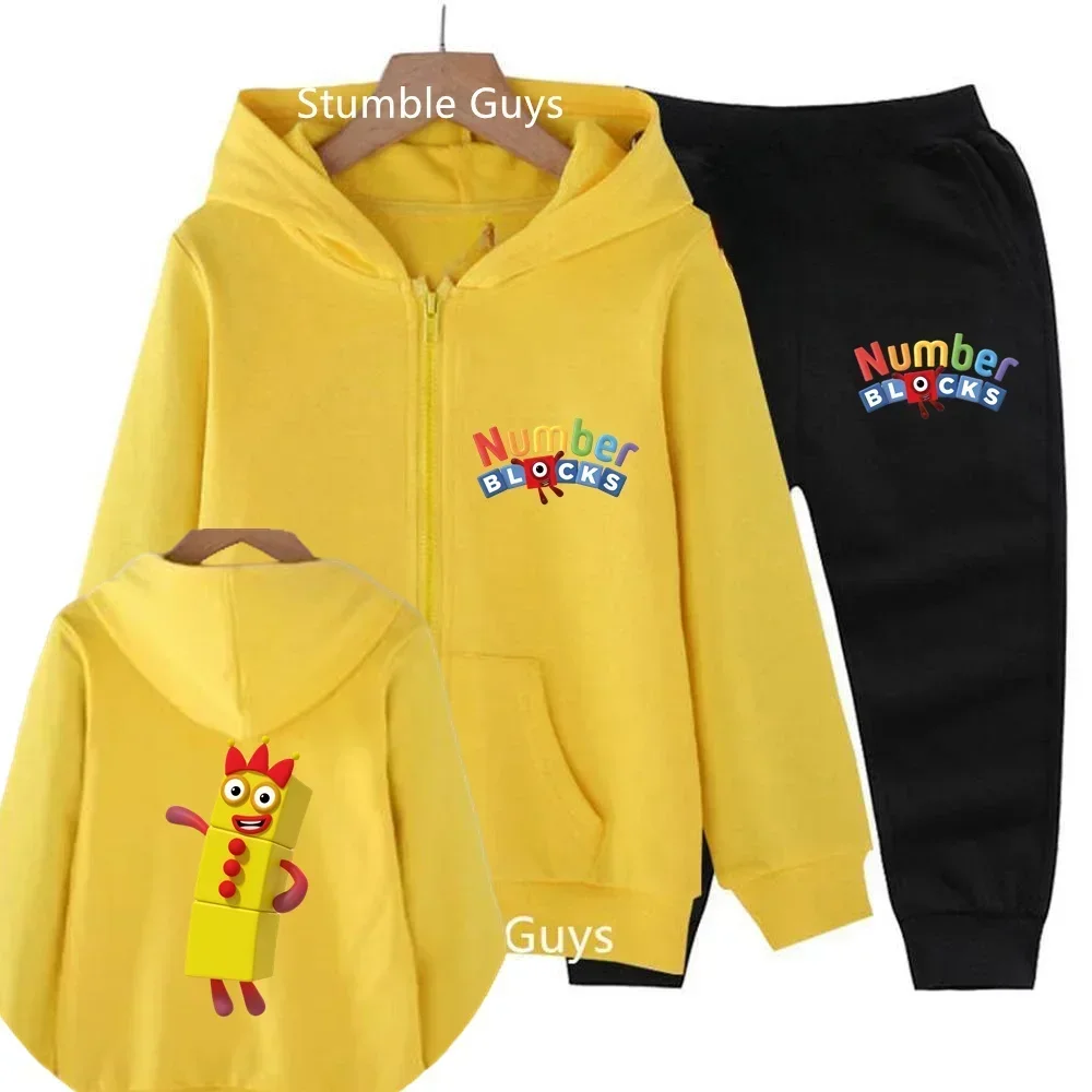 Trucksuit Anime One Piece Sweatshirt Spring Autumn Numberblocks Zipper Hoodie Set Kids Clothes Girls Baby Boys Tops Teen Sonic