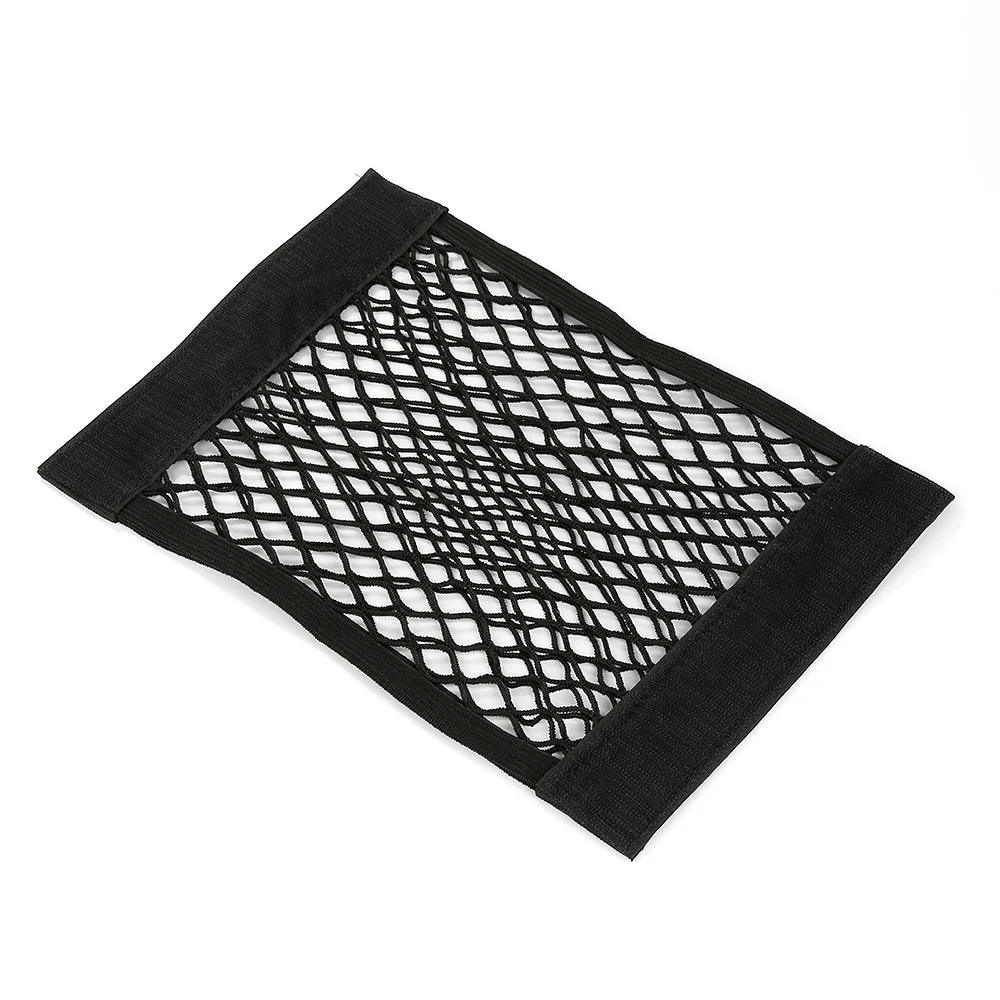 مقعد السيارة الخلفي الشبكي الخلفي ، شبكة سلسلة مرنة ، ملصق ، حقيبة تخزين عالمية ، قفص جيب ، منظم السيارات