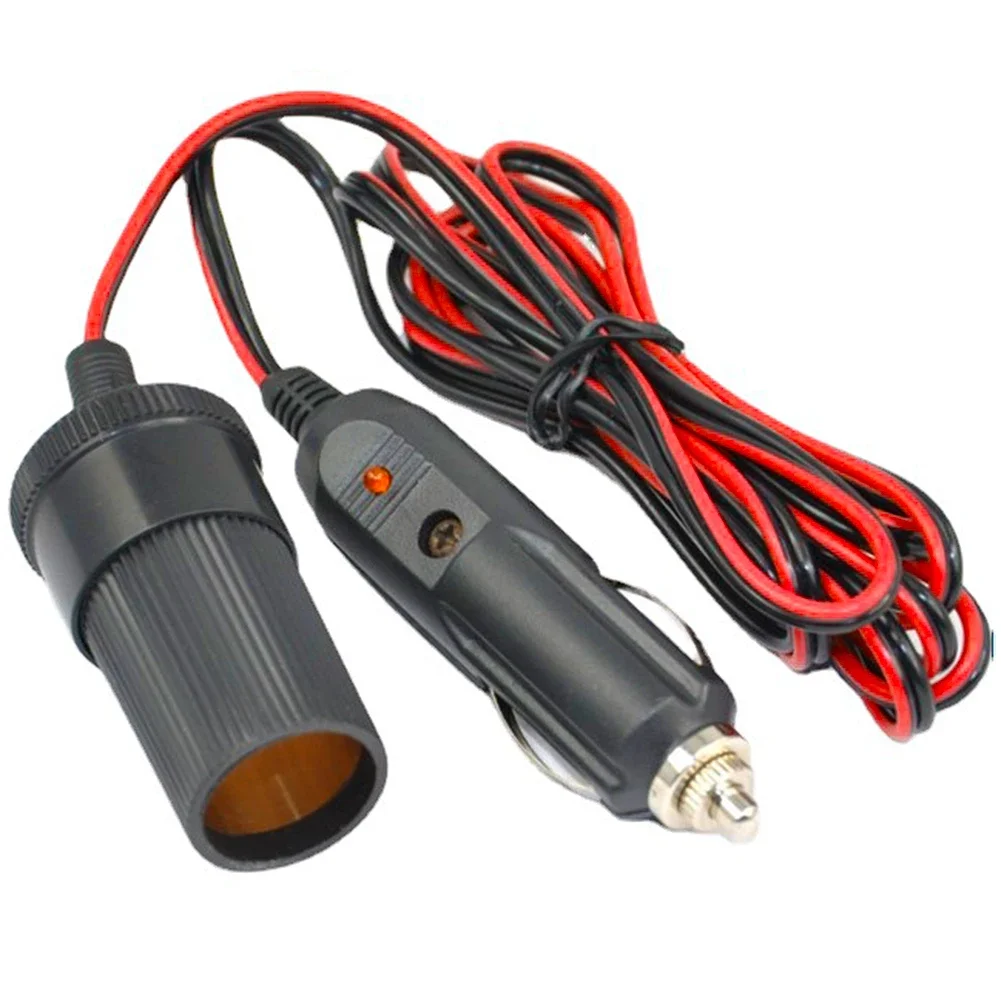 2M/5M Car Charger 12/24V 10A Car Socket Power Adapter Heavy Duty Extension Cable Cigarette Lighter Socket Extension Cord Cable