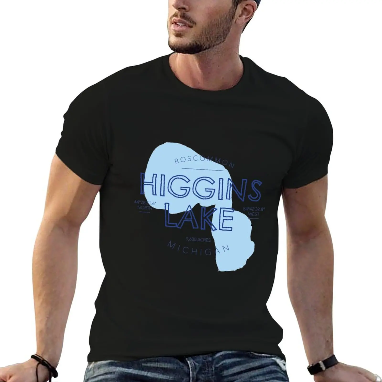 Higgins Lake Michigan T-Shirt Daily Casual Short Sleeve Tee Shirt