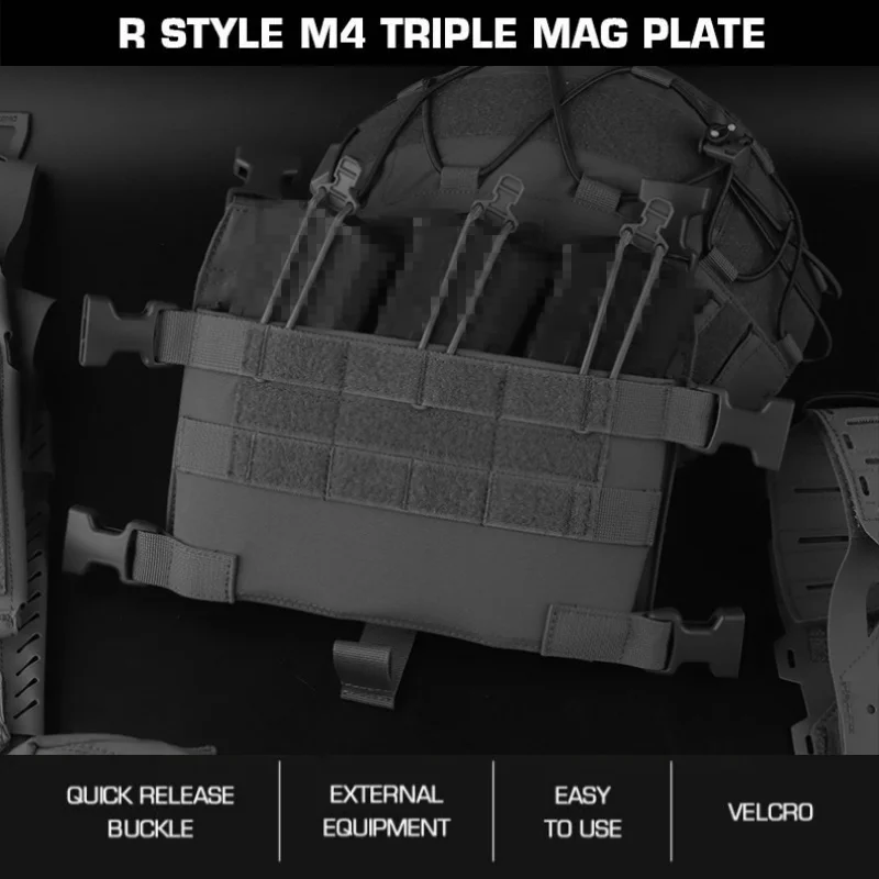 

R-Series Hunting Mag Plate Carrier | MOLLE Compatible M4 Triple Magazine Platform | For Wilderness Exploration Magazine Holder