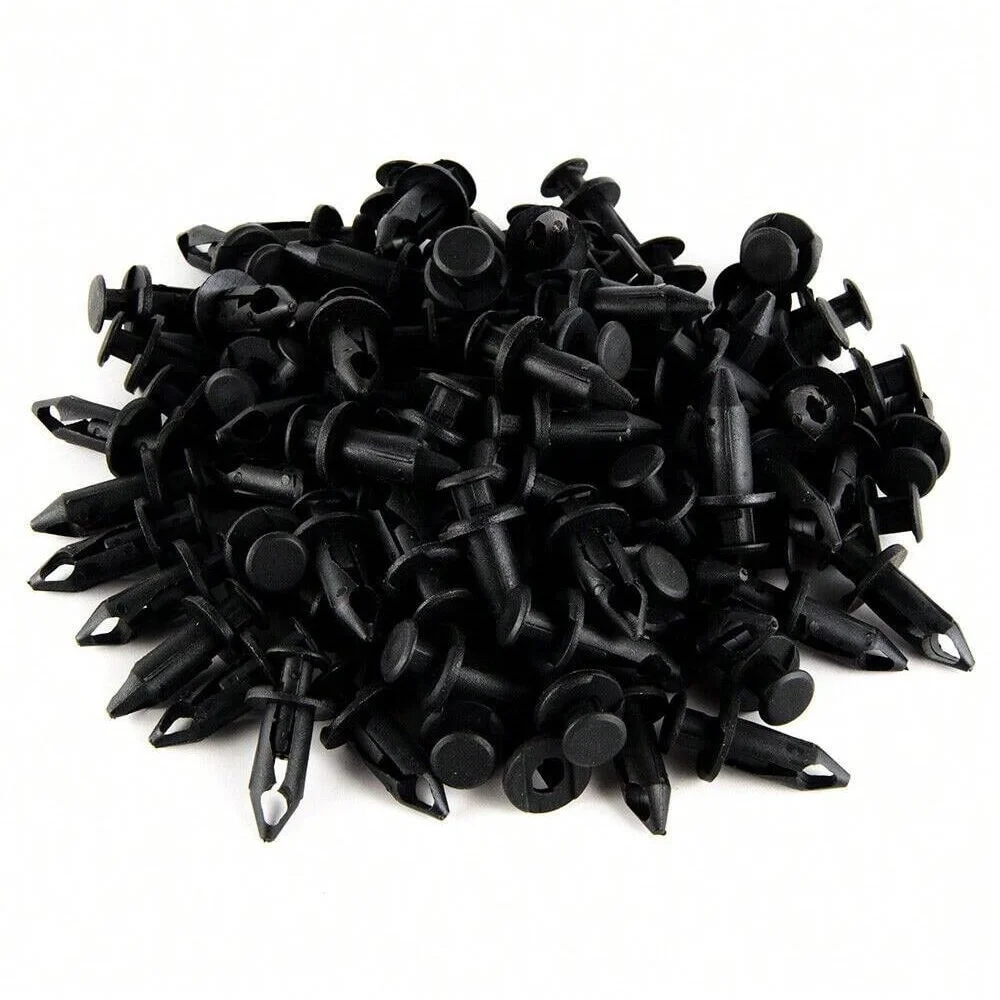 NEW 100PCS 8MM Black Clips Retainer Push Pin Body Fender CAN AM Commander Maverick Outlander