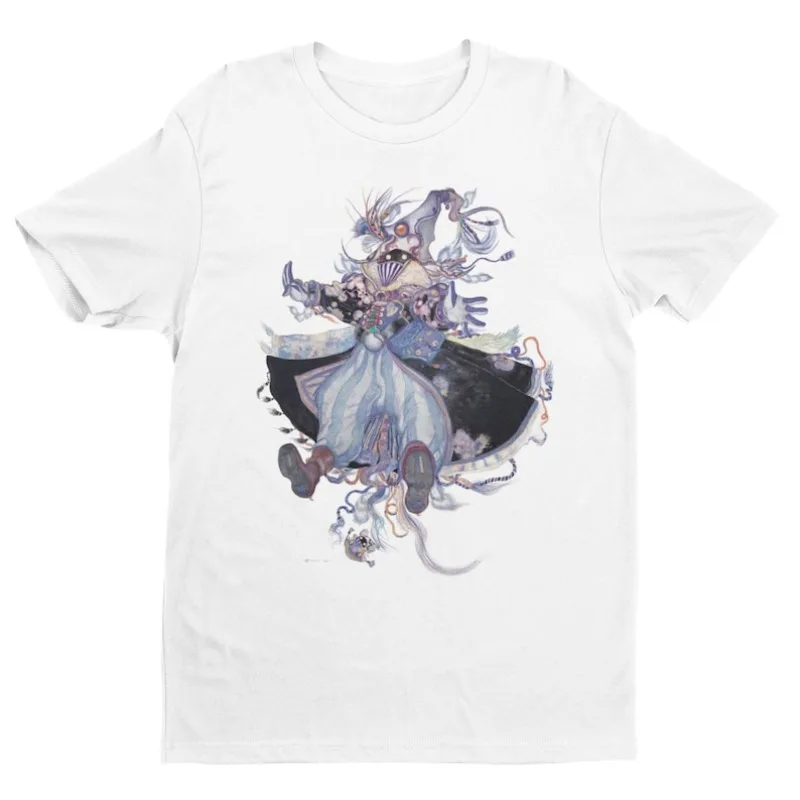 00012624 # A-FF9 IX Vivi Ornitier Camiseta unisex premium | Arte de Yoshitaka Amano | Regalos para él, ella, fanáticos de Final Fantasy y colecciones