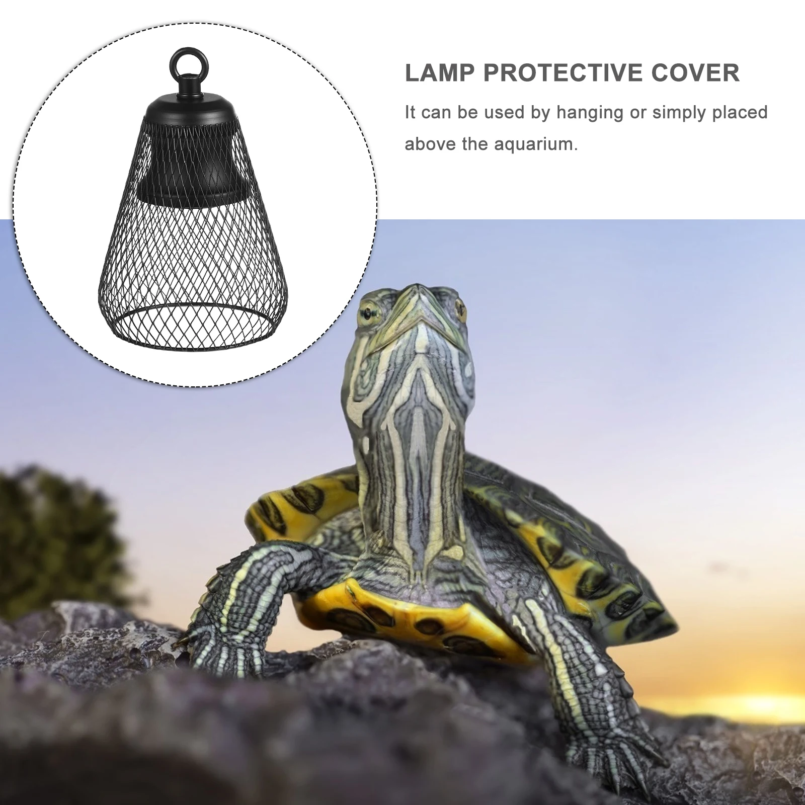 

Turtle Lampshade Reptile Heater Guard Mesh Cover E27 Socket Long Life Smooth Safe Aquarium Pet Supplies
