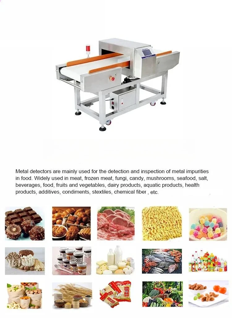High Sensitivity Stainless Steel Auto Rejection System Food Metal Detector with IP65 Washdown, EHEDG Compliant