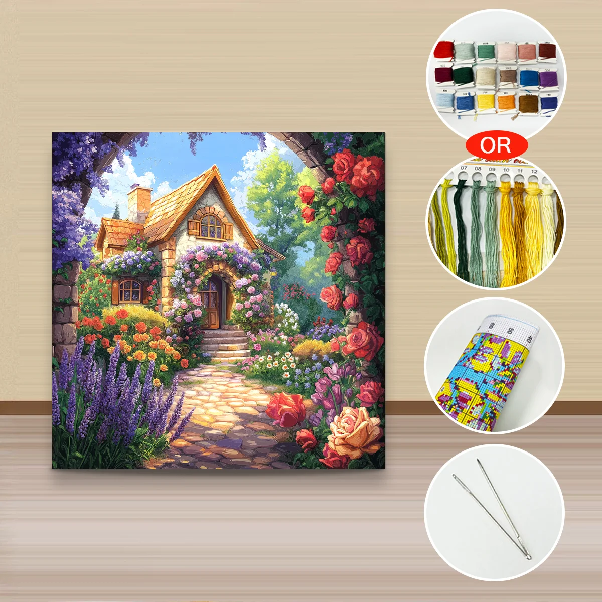 1 Stück 40x40 cm/15,74 Zoll, 11Ct/14Ct Kreuzstich-Set, DIY Valentinstagsgeschenk, Stickerei-Set für Festivals, Tiermotiv – Detail 3