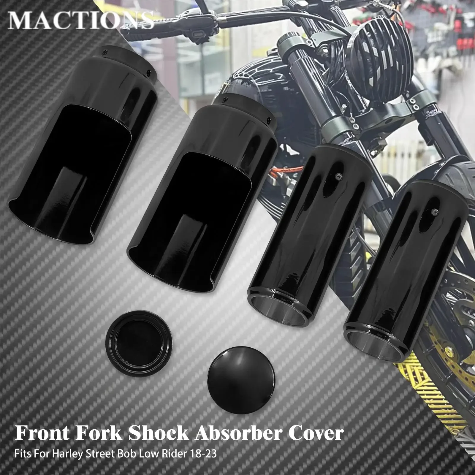 Motorcycle Front Shock Absorber Fork Cover Upper Lower Tube Sleeve Proctector For Harley Softail Street Bob Low Rider 2018-2023