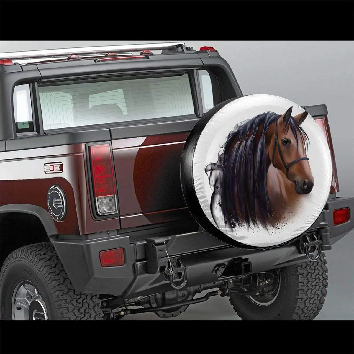 Delerain Horse Spare Tire Covers forRV Trailer SUV Truck and Many Vehicle, Wheel Covers Sun Protector Waterproof (15 Inch