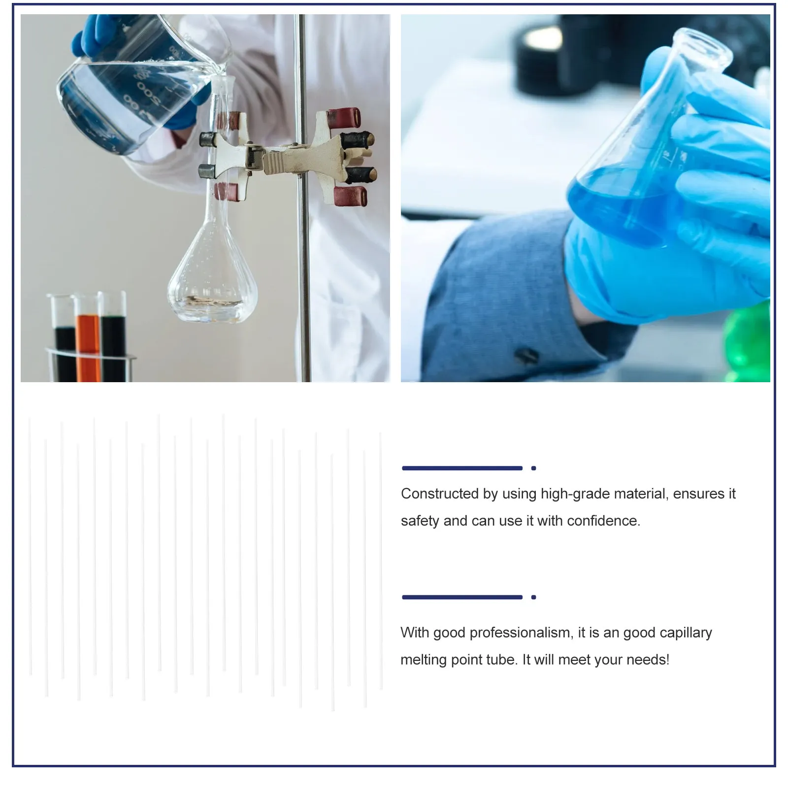 

500 шт. микро-пипеток, капиллярных трубок, высокопрозрачные, для лабораторного использования, отличная прочность, стеклянные трубки для определения температуры плавления