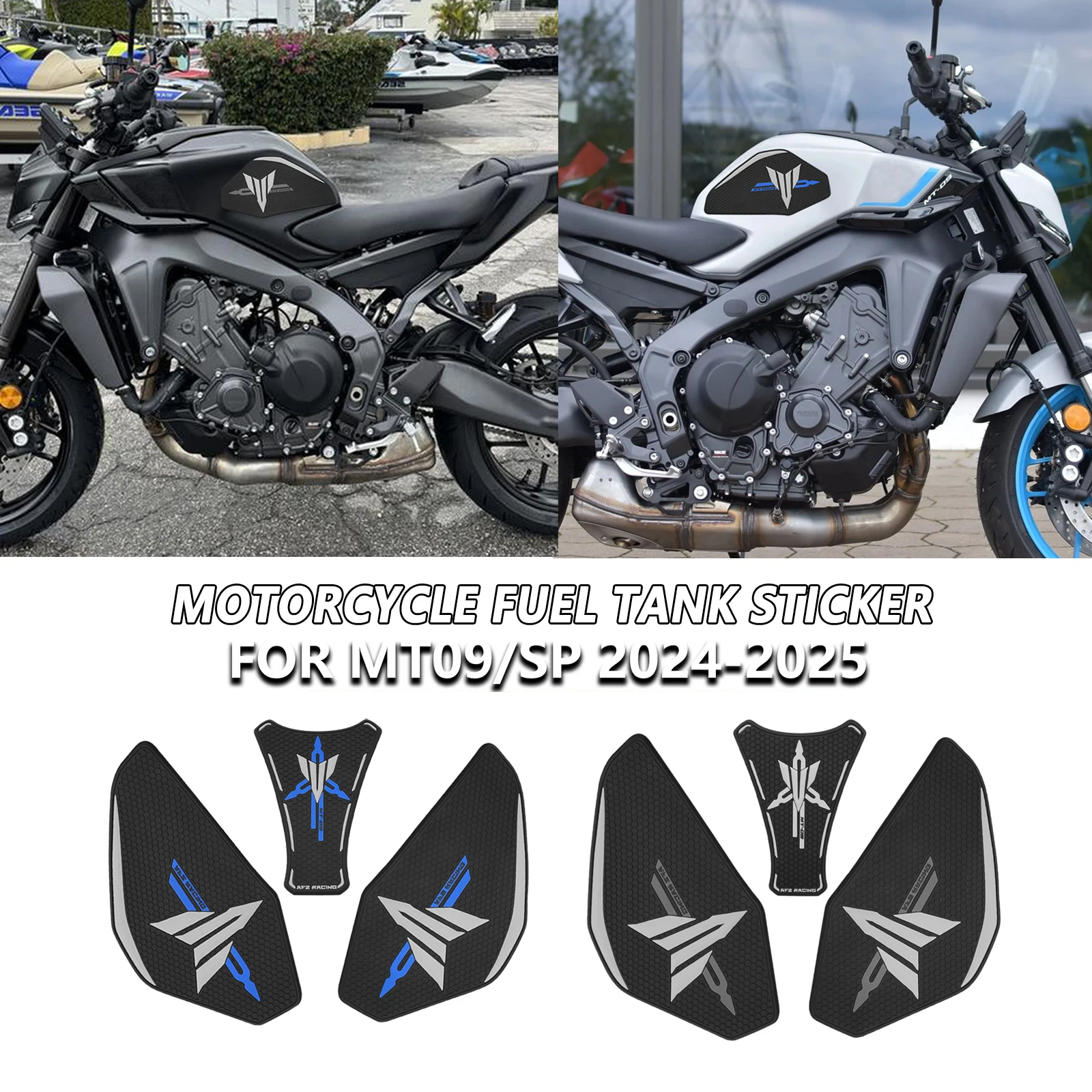 

For YAMAHA MT 09 MT-09 2025 MT09 SP 2024 Motorcycle Tank Pad Protector Sticker Decal Gas Knee Tank Traction Pad Side mt09sp
