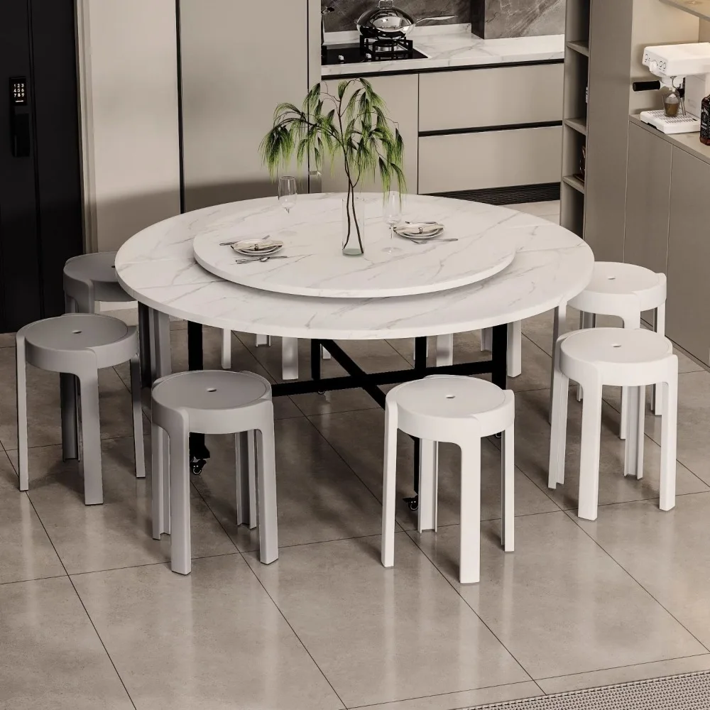 Plastic stools, household fashionable and creative windmill stools, dining table benches, thickened high stools, Nordic minimali