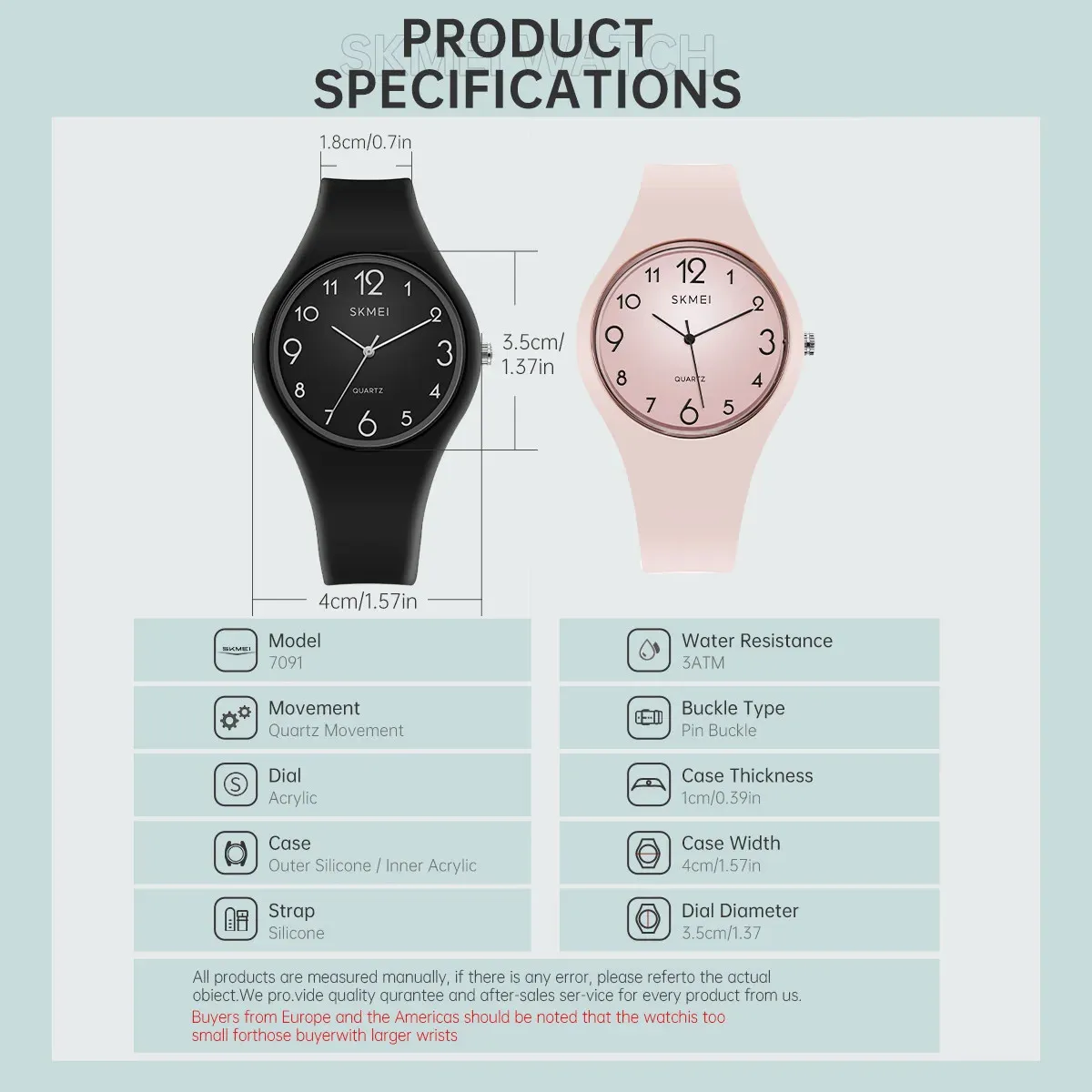 ساعات يد ترفيهية مقاومة للماء للجنسين بمؤشر SKMEI 7091 للشباب #3