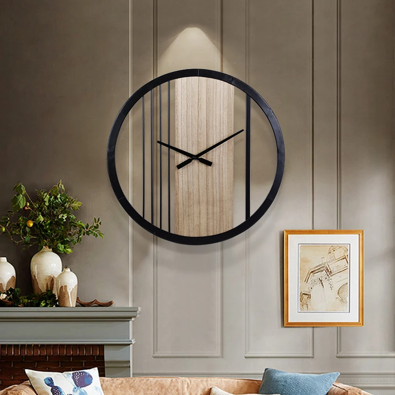 Horloge Murale Moderne en Fer de 60cm, Design Simple et Créatif, Décoration de Bar et Chambre à Coucher