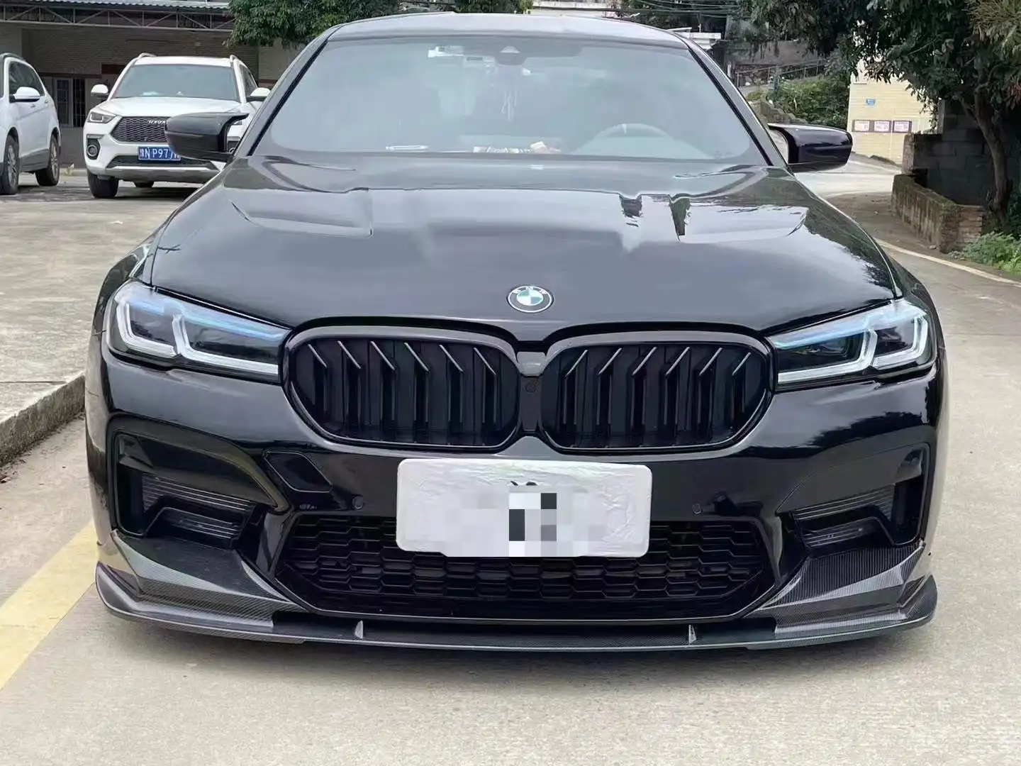 탄소 섬유 앞 범퍼 턱 립 스플리터, BMW F90 M5 Pre-LCI & LCI 2017-2024, 3D 스타일