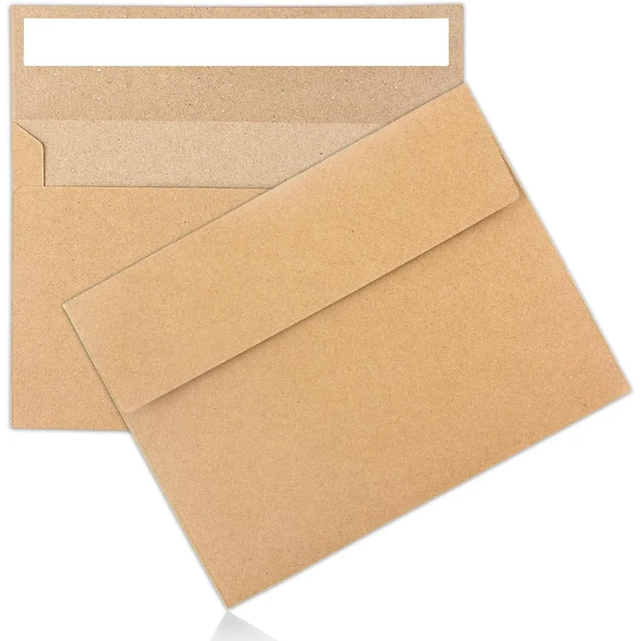 50Packs A4 Kraft Envelopes 4x 6 Inch Card EnvelopesSelf Seal for Weddings Greeting Cards Mailing Invitations Photos Postcards