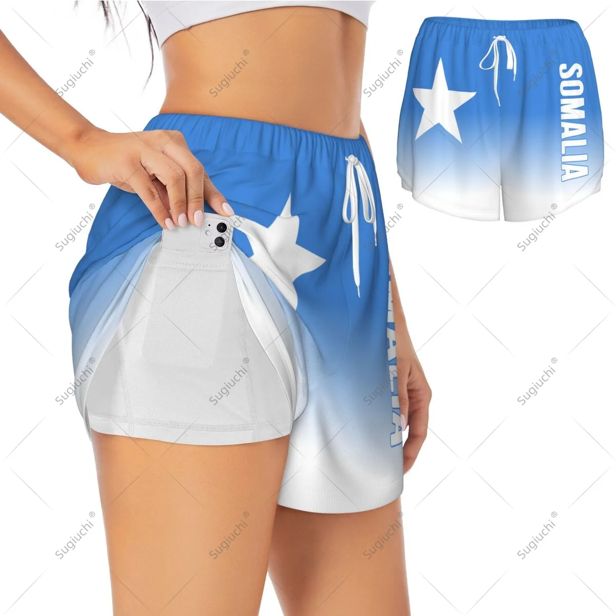 

Women Girl Sports Shorts Somalia Flag for Female Yoga Running Pilates Fitness Workout Lightweight Activities